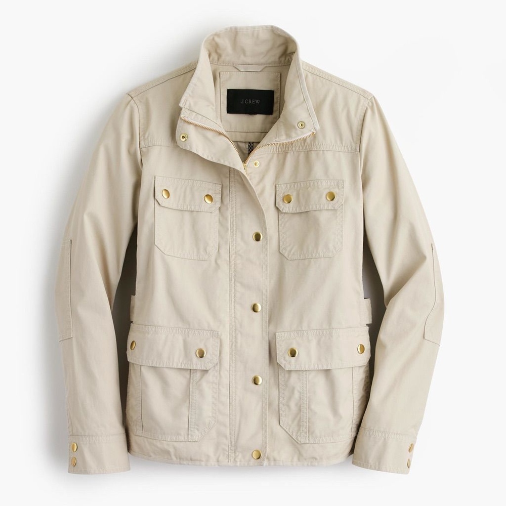 NWT J. Crew Downtown Field Jacket in Cream Sz M
